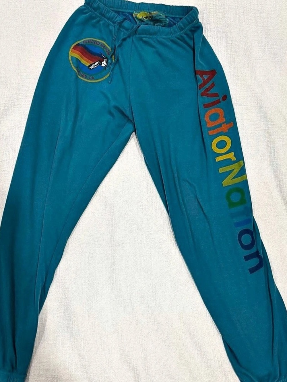 Aviator Nation Surfer Sweatpants Blue Graphic